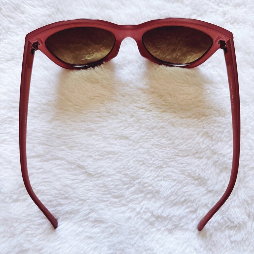 Mina Burgundy Brown Chic Sunglasses - Picture 9 of 12